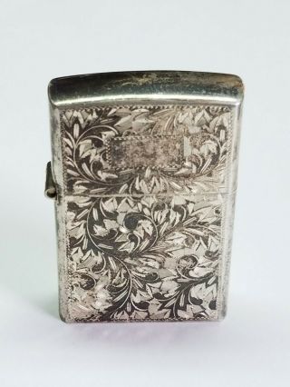 Vintage 950 Fine Sterling Silver Fancy Etched Lighter Case No Monogram 30 Grams