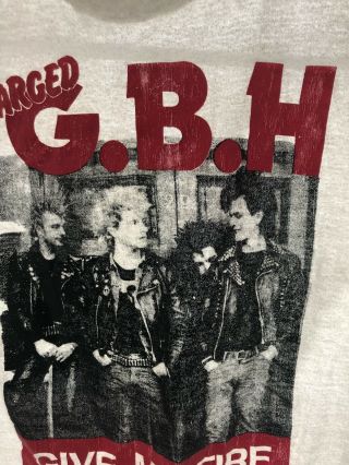 Vintage 80s Gbh Punk Shirt Crass Oi Varukers Misfits Og Black Flag