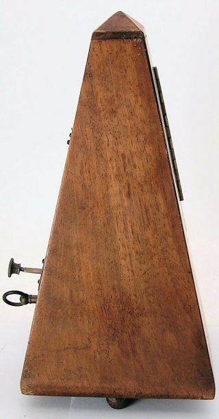 Vintage Antique R are Metronome De Maelzel Wood Obelisk Wind Up with Rare Bell 4