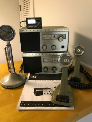2 Vintage Johnson Messenger 223 Cb Radio Tube Type,  D - 104 Mic,