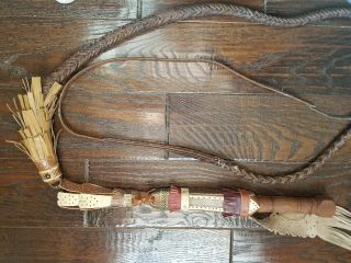 Vintage/Antique style American Indian whip 115 inches long 2