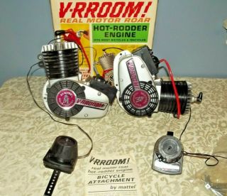 Vintage 1963 Mattel V - Rroom Bicycle Motor Attachment Hot - Rodder Toy - Mib