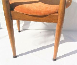 Vintage Mid Century Chair - By Statesville Chair Co N.  C.  Fabric VHTF 3