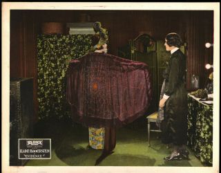 1915 Lost Silent Film Vintage Color Lobby Card Evidence Noir Spider Web Cape Fab