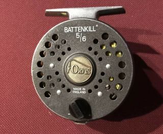 Vintage Orvis Battenkill 5/6 Fly Reel; Made In England; With Wf5 - F Line