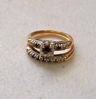 Vtg14k Yellow Gold Engagement Ring Setting No Stone - Size 4 3/4 - 4.  3 Grams Scrap