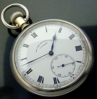 Antique 1893 Sir John Bennett Ltd Ss Pocket Mens Watch Second At Six