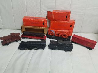 Rare Vintage Lionel 027 243 243w Locomotive W/ Whistle Tender & Cars 027 Gauge
