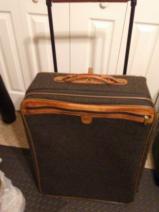 Vintage Hartmann Luggage Tweed & Belting Leather 28”expandable 2 Wheel