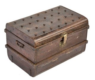 Early 20th Century American Industrial Oversized Hinged Door Steamer Trunk