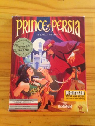 Pc Ibm Prince Of Persia Big Box 5.  25 " Vintage Computer Game Complete Broderbund