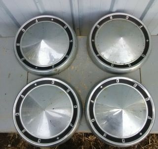 4 Vintage 1960 - 64 Ford Galaxie/ Fairlane Dogdish Hubcaps