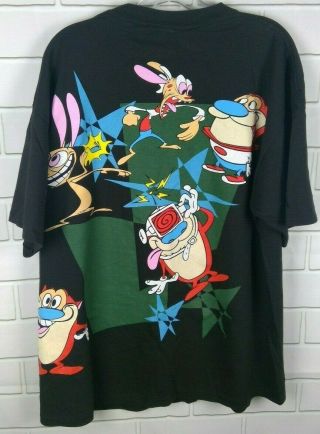 Vintage Ren and Stimpy Shirt 1992 Nickelodeon 1990s Size XL Black Changes Rare 7