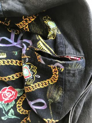 Vintage Stussy Black Denim Heavy Jacket Print Lined Made In USA Men’s XL 1990’s 5