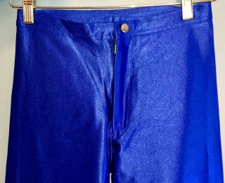 Frederick’s Of Hollywood Blue Spandex Disco Pants 1970s 1980s Rare Color 4