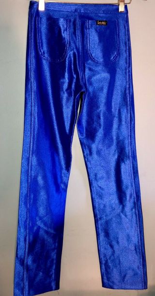 Frederick’s Of Hollywood Blue Spandex Disco Pants 1970s 1980s Rare Color 5