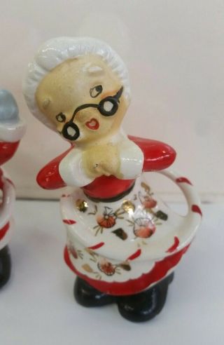 Rare Vintage Santa & Mrs Claus Hula Hoop Salt & Pepper Shakers Japan 3