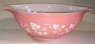 Large Shiny Vintage Pyrex Cinderella Pink Gooseberry 4 Qt.  Mixing Bowl 444