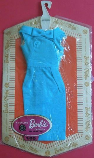 Vintage Nrfc Moc Mattel Barbie Pak - Teal Sheath