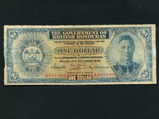 British Honduras (belize) :p - 20,  1$,  1939 King George Vi Rare Vg