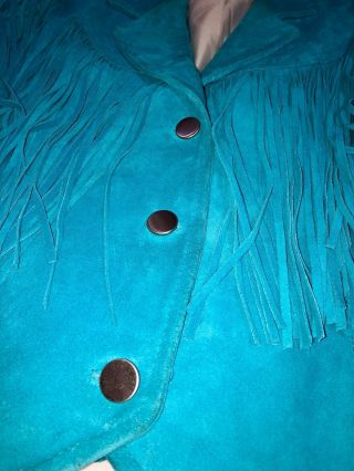 Vintage PIONEER WEAR Suede Leather Fringe Western Jacket Coat Women ' s 4