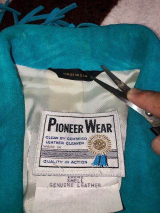Vintage PIONEER WEAR Suede Leather Fringe Western Jacket Coat Women ' s 5