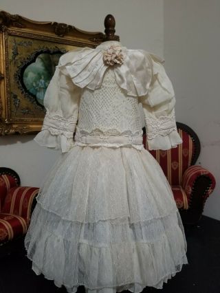 Vintage French Victorian Dress 15 " For Antique Bisque German Doll 24 - 28 "