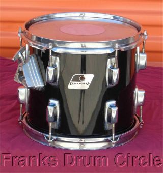 Vintage Ludwig Maple Shell 10 " Tom Drum Black Rocker W/ Modular Bracket