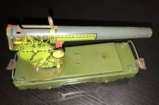 Vintage Rare Marx Army Anti - Aircraft Gun Car 572aa.  Operating Firing Mechanism.