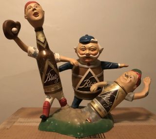 Vintage 1958 Blatz Beer Milwaukee Braves “safe At Home” Bar Back Baseball Statue