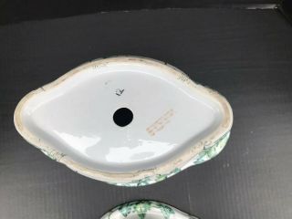 Large Oriental Accent Porcelain Footed Jardiniere Planter B 10