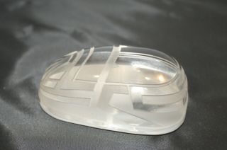 Tiffany & Co.  Vintage Crystal Scarab Frost Modern Paperweight Signed