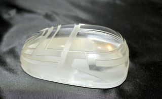TIFFANY & CO.  Vintage CRYSTAL SCARAB FROST MODERN PAPERWEIGHT SIGNED 2
