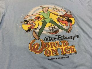 Vintage Disney World On Ice Peter Pan Captain Hook Mickey Shirt Screen Stars