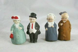 Hertwig Miniature German Bisque Dolls Immobiles Parents Grandparents Antique