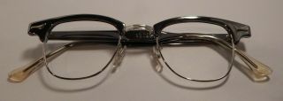 Vintage Art Craft Shiny Silver 44/24 1/10 12k G.  F.  Eyeglass Frame Nos 353