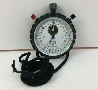 Vintage Heuer Clubmaster Start Stop Black Dial Stopwatch &