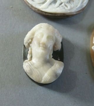 4 X LOOSE ANTIQUE VICTORIAN CAMEO PLAQUES FOR JEWELLERY BROOCH ETC HARD STONE 2