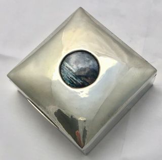 rare liberty & co tudric art nouveau pewter box varley seascape enamel plaque 8