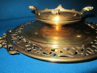 Antique c1900 French Bronze Blue Champleve ' Enamel Tazza Compote 11