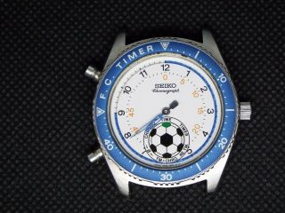 Rare Vintage Seiko Non Digital Watch F C Soccer Timer Chronograph 8m32 - 6010