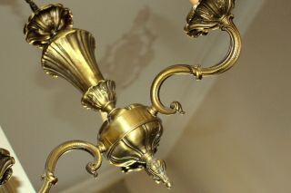 Vintage French Solid Bronze Rococo 3 Arms Chandelier 2.  6 Kg 7