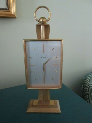 Vintage Art Deco Lecoultre Heavy Brass Table Or Mantle Clock