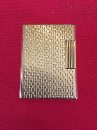 Vintage S.  T.  Dupont Ligne 1 Small Gold Plate With Pattern Lighter