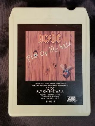 Rare 1985 Ac/dc Fly On The Wall S154016 8 Track Cartridge Tape Club Only