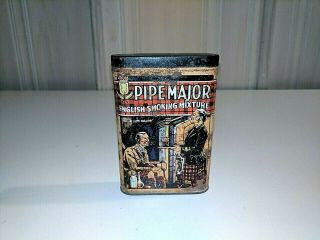 Vintage Pipe Major English Smoking Mixture Tobacco Pocket Tin