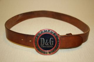 Dolce&gabbana Authentic Vintag Mens Leather Belt Brown Size 32 - 34