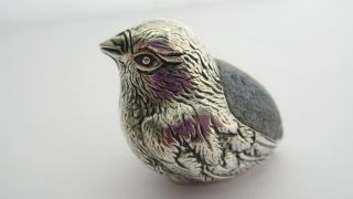 Antique William Hair Hasler 1905 English Silver Bird Pin Cushion Hallmarked