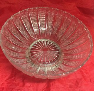 Vintage Large S Kirk & Son Fluted Glass Fruit Bowl Sterling Silver Pedestal 34 2