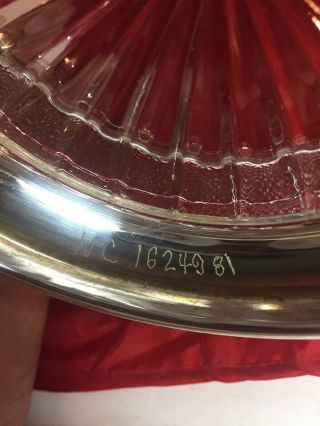 Vintage Large S Kirk & Son Fluted Glass Fruit Bowl Sterling Silver Pedestal 34 5